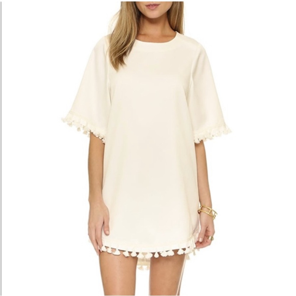 Blaque Label White Tassel Mini Dress